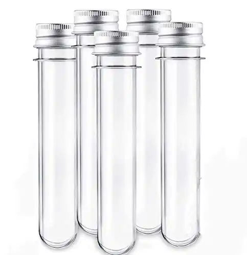 Clear Plastic Test Tubes with Screw Caps - 45ml - 30 pcs